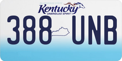 KY license plate 388UNB