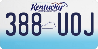 KY license plate 388UOJ