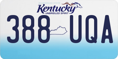 KY license plate 388UQA