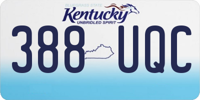KY license plate 388UQC