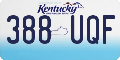 KY license plate 388UQF