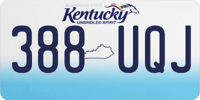 KY license plate 388UQJ