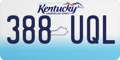 KY license plate 388UQL