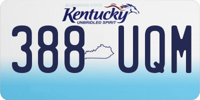 KY license plate 388UQM