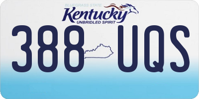 KY license plate 388UQS