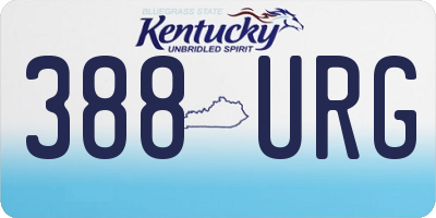 KY license plate 388URG