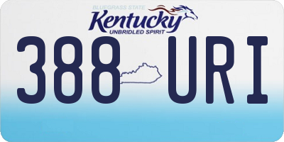 KY license plate 388URI