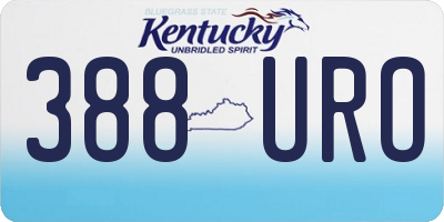 KY license plate 388URO