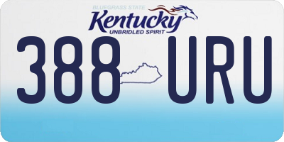KY license plate 388URU