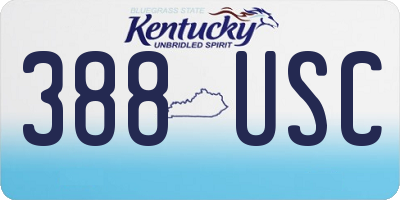 KY license plate 388USC