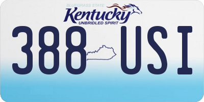 KY license plate 388USI