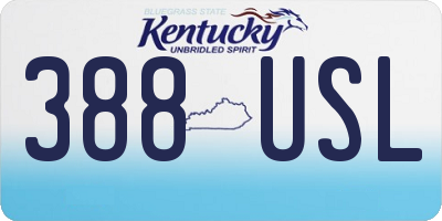 KY license plate 388USL