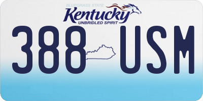 KY license plate 388USM
