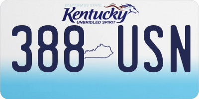 KY license plate 388USN