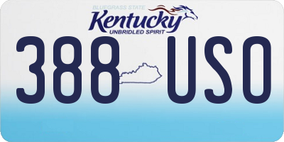 KY license plate 388USO