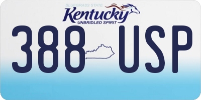 KY license plate 388USP