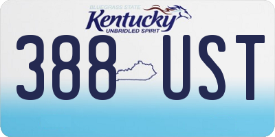 KY license plate 388UST