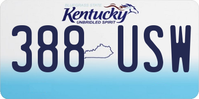 KY license plate 388USW