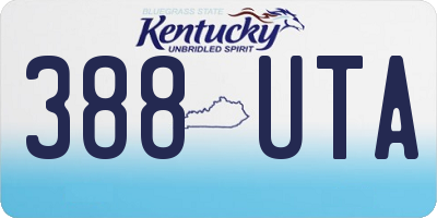 KY license plate 388UTA