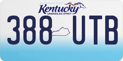 KY license plate 388UTB
