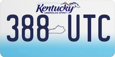 KY license plate 388UTC