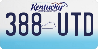 KY license plate 388UTD