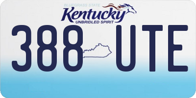 KY license plate 388UTE