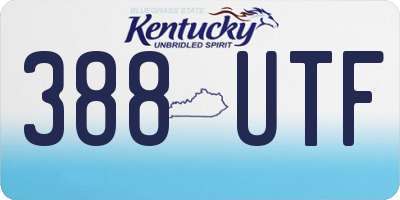 KY license plate 388UTF