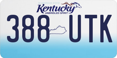 KY license plate 388UTK