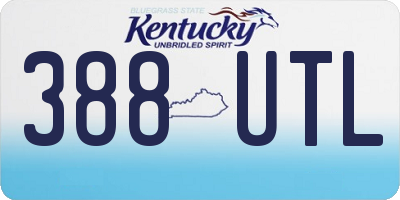 KY license plate 388UTL