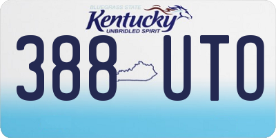 KY license plate 388UTO