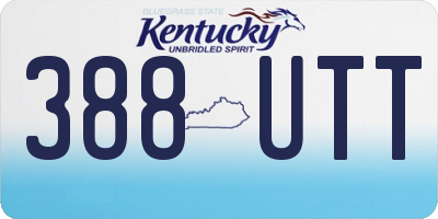 KY license plate 388UTT