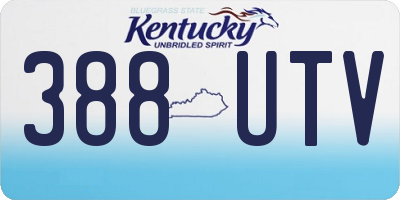 KY license plate 388UTV