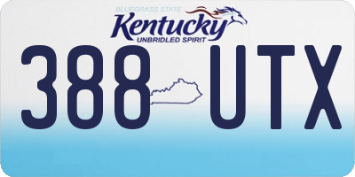 KY license plate 388UTX