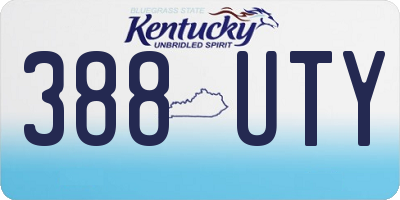 KY license plate 388UTY