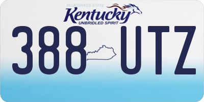 KY license plate 388UTZ