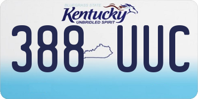 KY license plate 388UUC