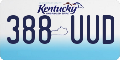 KY license plate 388UUD