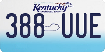 KY license plate 388UUE