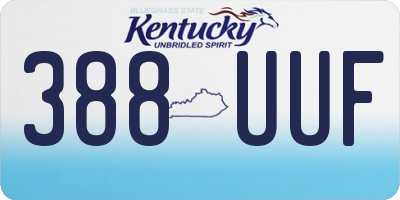 KY license plate 388UUF