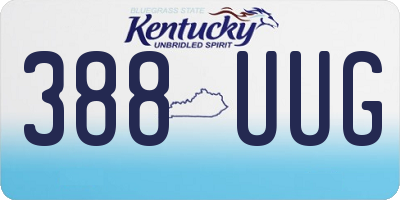 KY license plate 388UUG