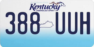 KY license plate 388UUH