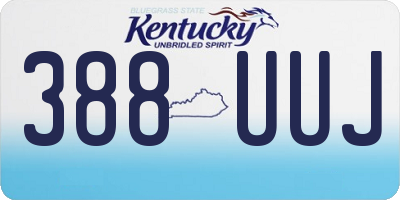 KY license plate 388UUJ