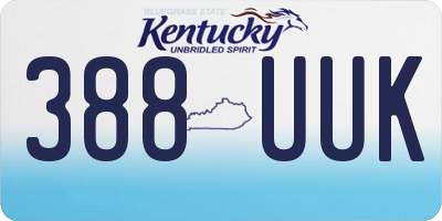 KY license plate 388UUK