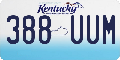 KY license plate 388UUM