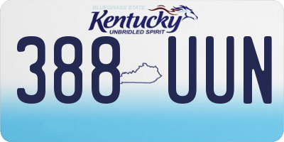 KY license plate 388UUN