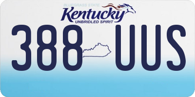 KY license plate 388UUS