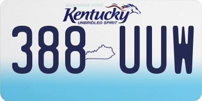 KY license plate 388UUW
