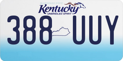 KY license plate 388UUY