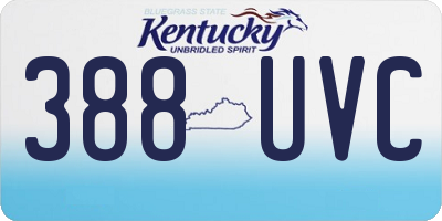 KY license plate 388UVC